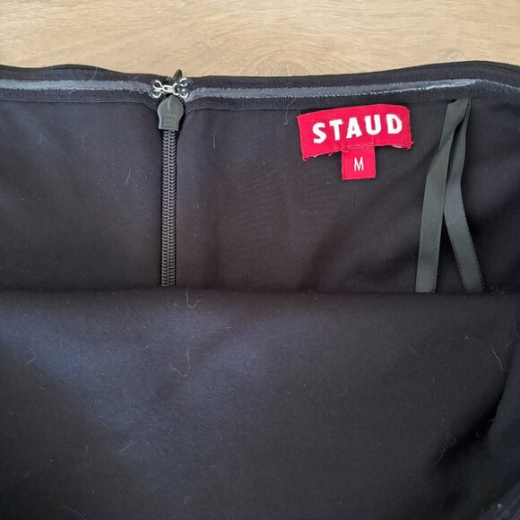 STAUD Cortona Strapless Midi Dress Ponte Jersey - Picture 4 of 4